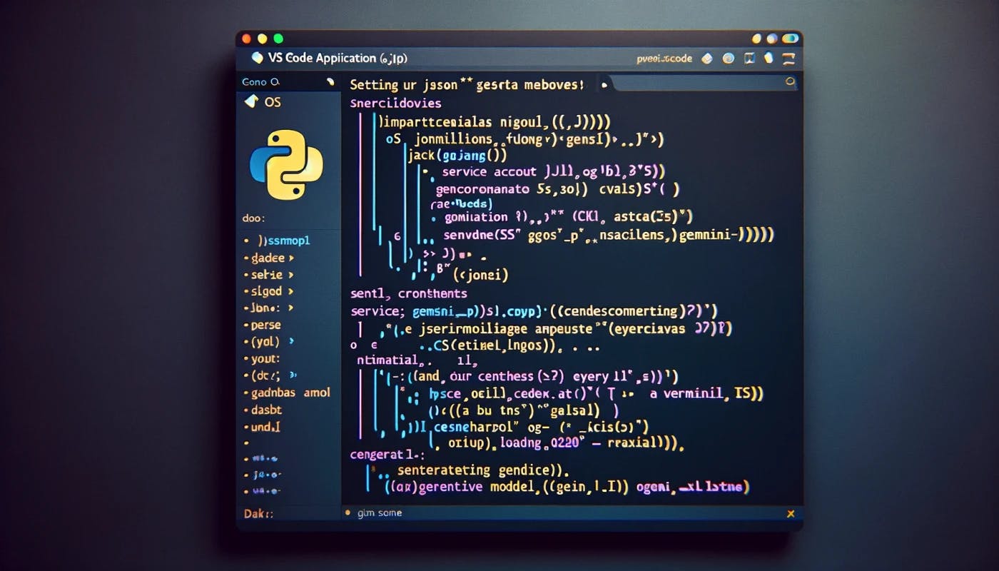 A vscode window filled with nonsense Python-looking code.